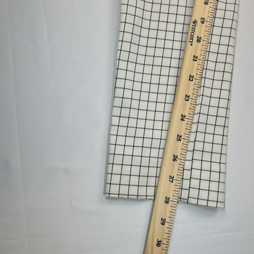 Banana Republic Sloan White Navy‎ Windowpane Check Slim Pants Womens 2 - Picture 3 of 10